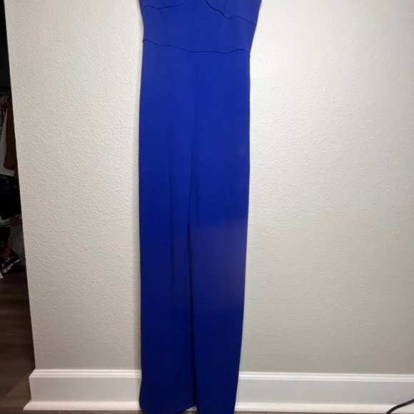 NEW Crystal Sky Strappy Blue Wide Leg Feminine Jumpsuit Medium - Picture 6 of 12